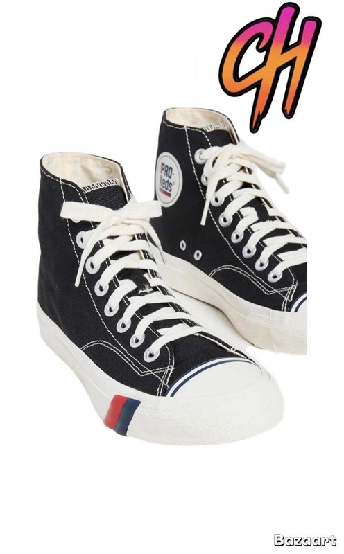 Pro-Keds Royal Hi Lace Up Black Canvas Shoes Sneaker