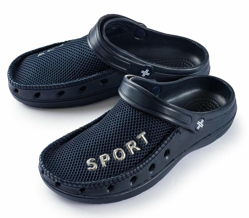 Pupeez Men’s Rubber Sport Clogs With Breathable Mesh Upper