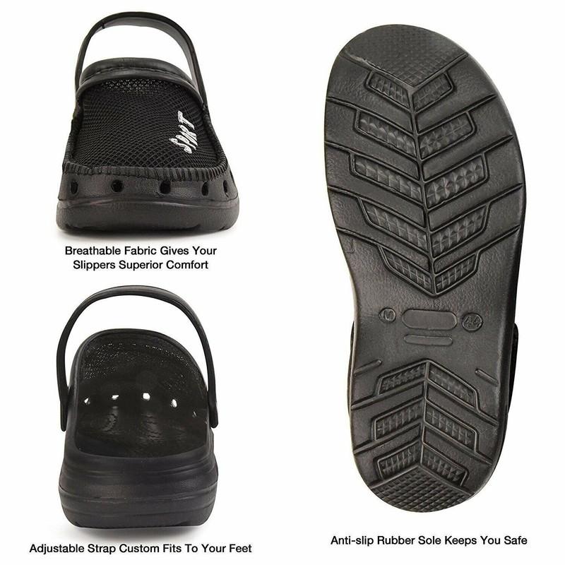 Pupeez Men’s Rubber Sport Clogs With Breathable Mesh Upper