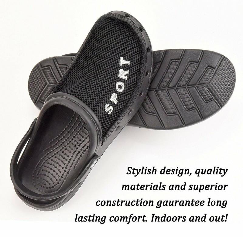 Pupeez Men’s Rubber Sport Clogs With Breathable Mesh Upper