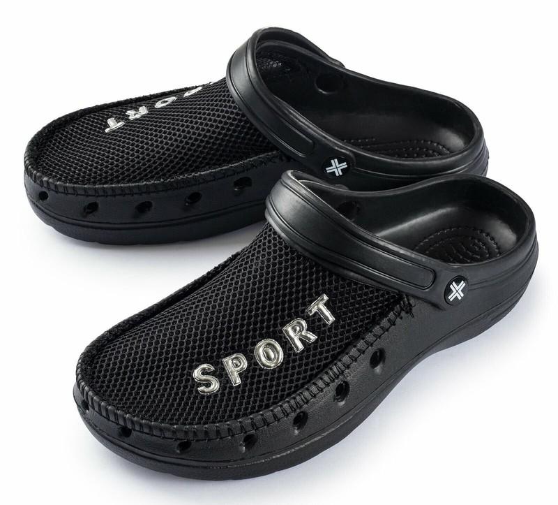 Pupeez Men’s Rubber Sport Clogs with Breathable Mesh Upper