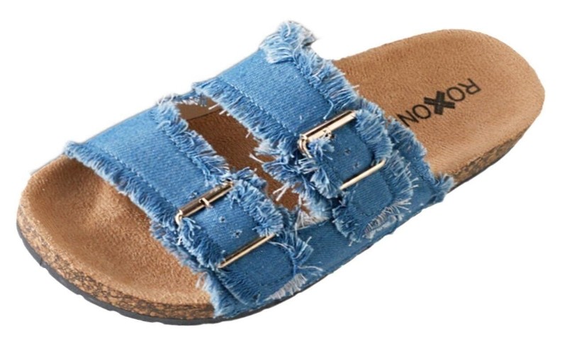 Pupeez Women's Comfort Flat Sandals Double Buckle Adjustable Straps Flat