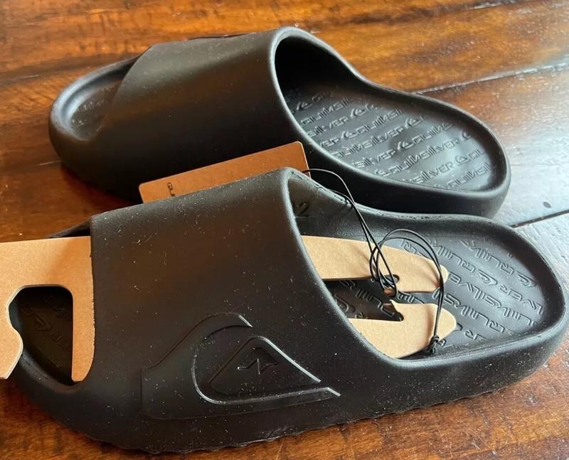 QUIKSILVER Men 11 Slides Cloudbreak Cloud Break Flip Flops Sandals Shoes BLACK