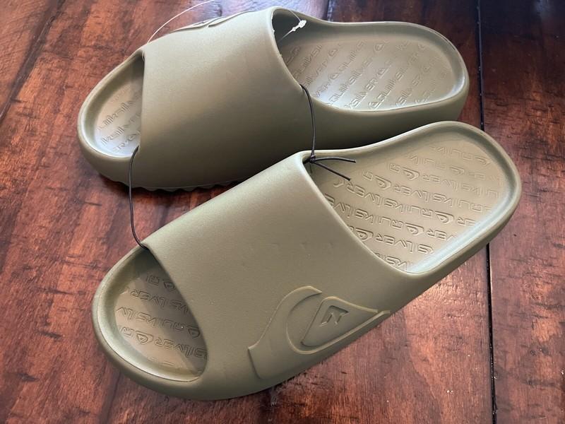 QUIKSILVER Men 11 Slides Cloudbreak Cloud Break Flip Flops Sandals Shoes OLIVE