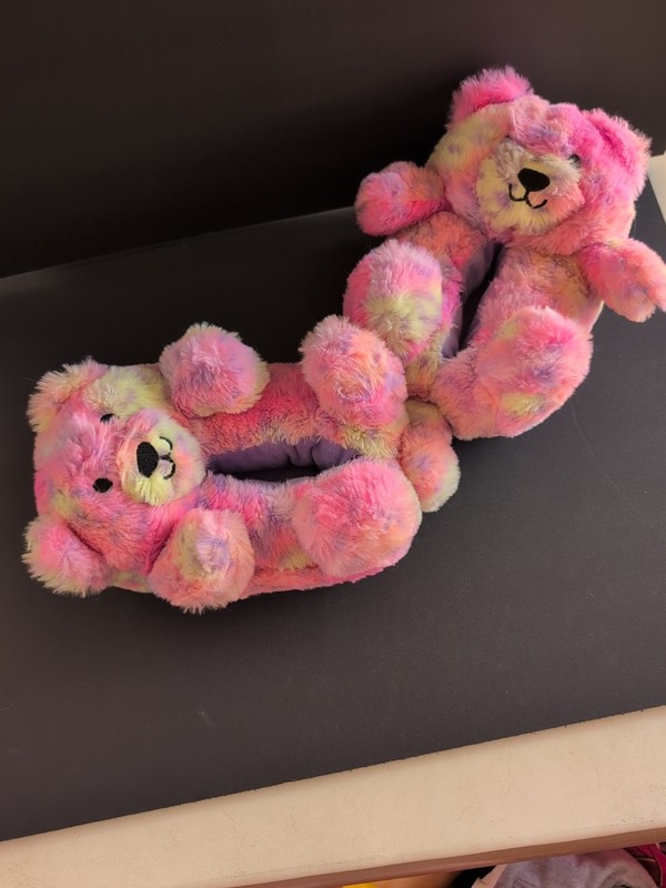 Rainbow Kids Bear Slippers Size 5-6