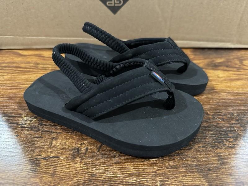 Rainbow Toddler Sandals Size Baby 7-8 Black Flip Flops Thong Shoes Summer Beach