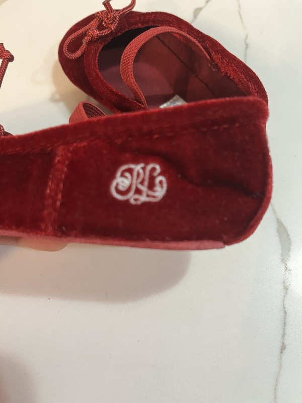 Ralph Lauren Beautiful Perfect Condition Size 4 Burgundy Velor Euro Size19 Cm 13