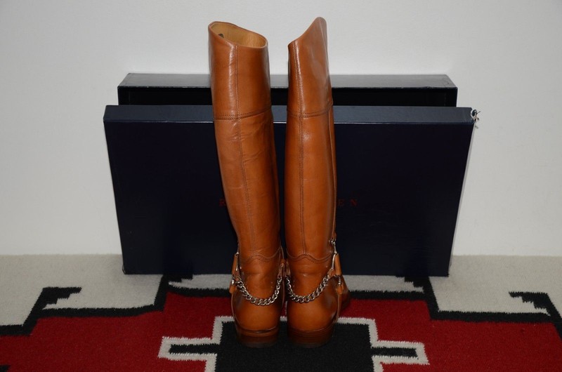 Ralph Lauren Collection Purple Label Sandra Equestrian Leather Tall Riding Boots