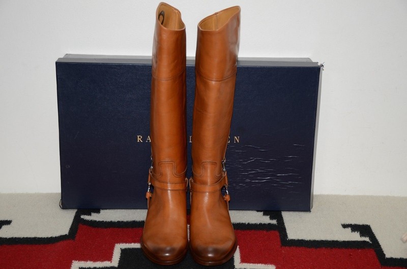 Ralph Lauren Collection Purple Label Sandra Equestrian Leather Tall Riding Boots