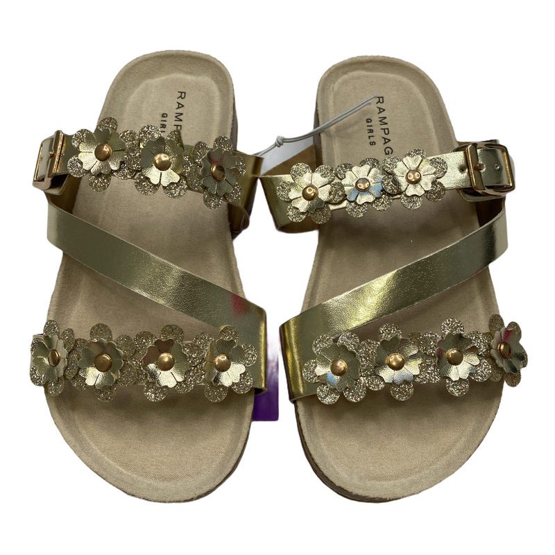 Rampage Girls Floral Metallic Footbed Sandals ZTGRP-7510 Size 12