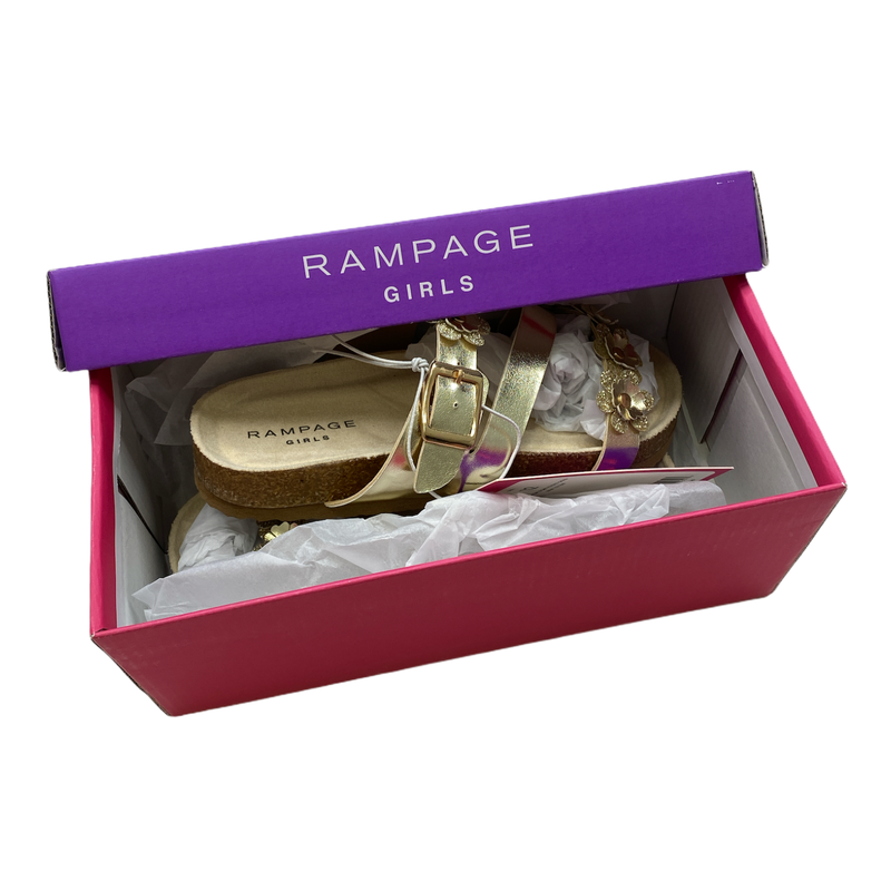 Rampage Girls Floral Metallic Footbed Sandals ZTGRP-7510 Size 12