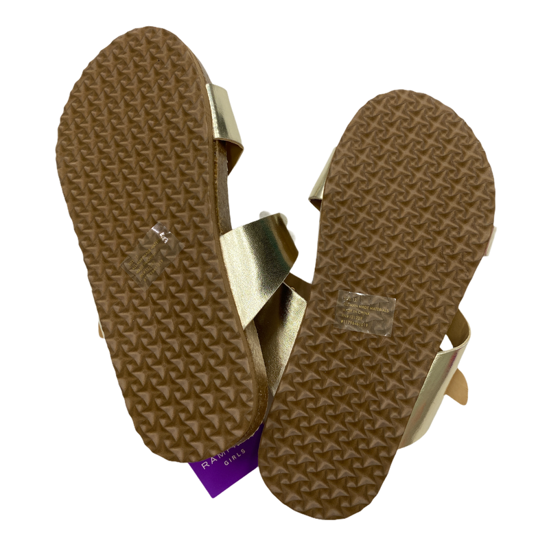 Rampage Girls Floral Metallic Footbed Sandals ZTGRP-7510 Size 12