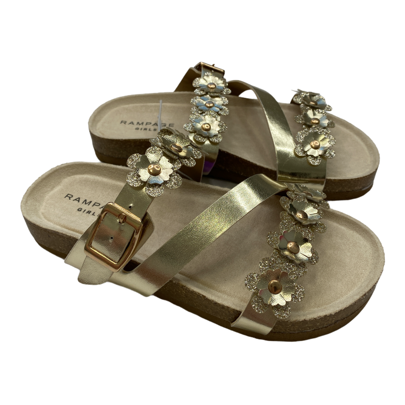 Rampage Girls Floral Metallic Footbed Sandals ZTGRP-7510 Size 12