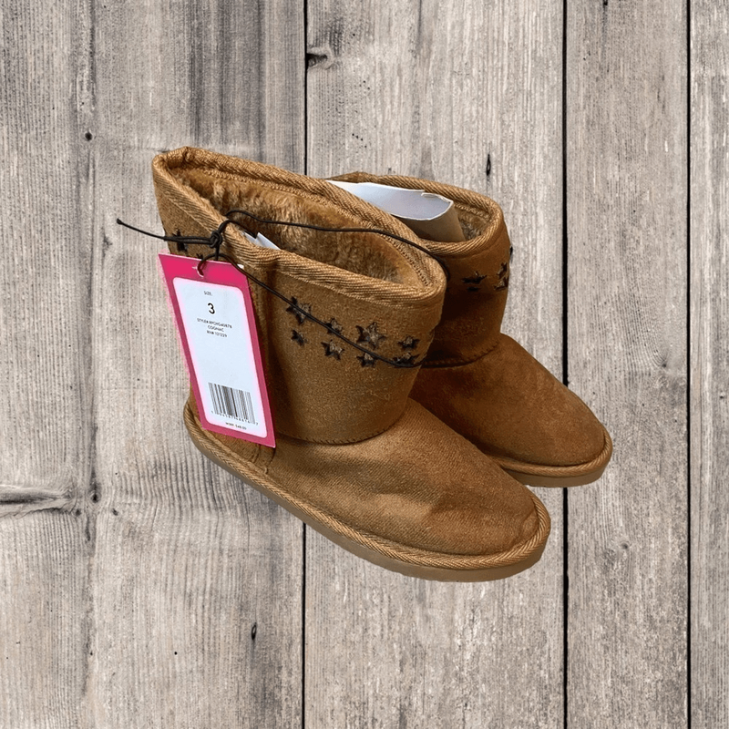 Rampage Microsuede Star Stud Faux Fur Lined Boot in Cognac 3M