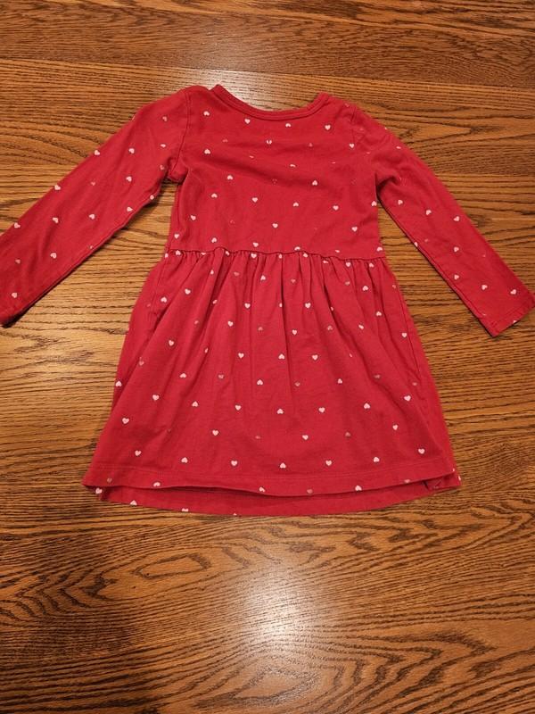 Red Heart Carter's Dress 3t With A Couple Small Marker Stains