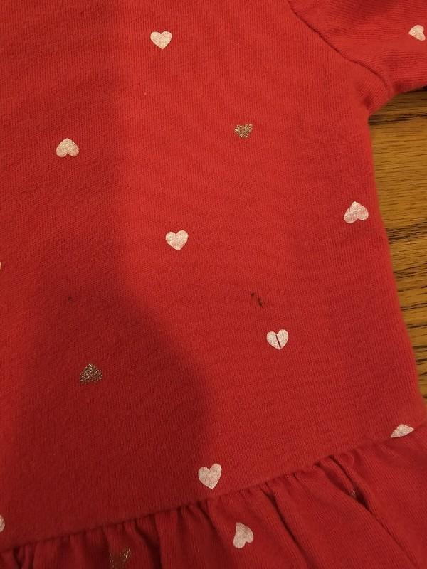 Red Heart Carter's Dress 3t With A Couple Small Marker Stains