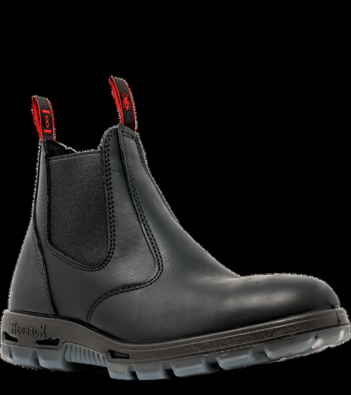 Redback Easy Escape Oil Kip UBBK Elastic Sided Soft Toe Work Boots Black