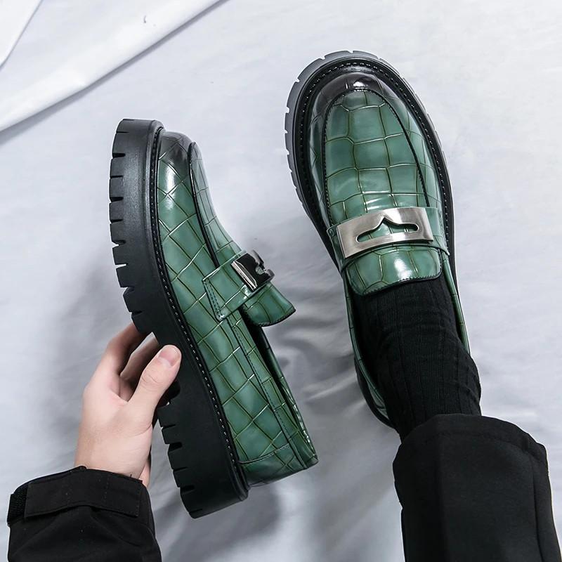 Reduce Friction Enhancing Overall Wearing Comfort Men Green Formal Shoes