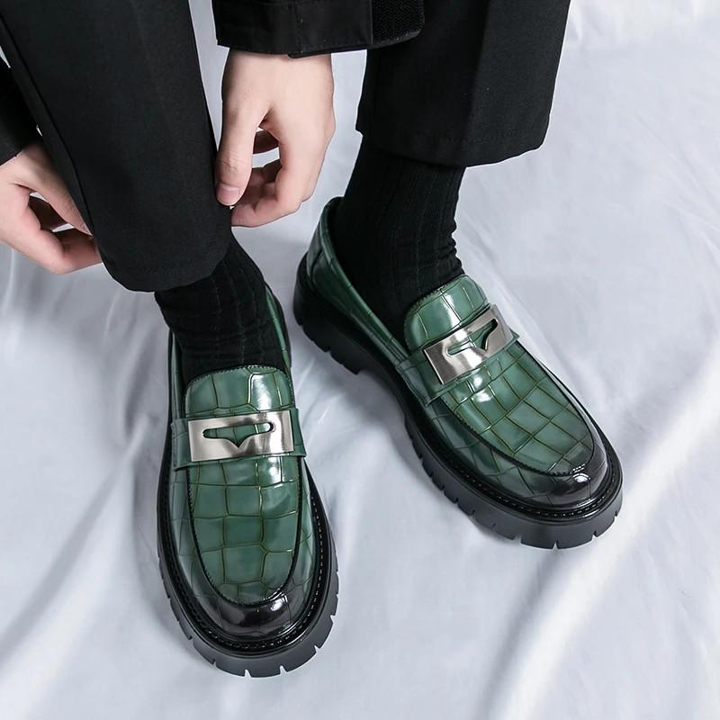 Reduce Friction Enhancing Overall Wearing Comfort Men Green Formal Shoes