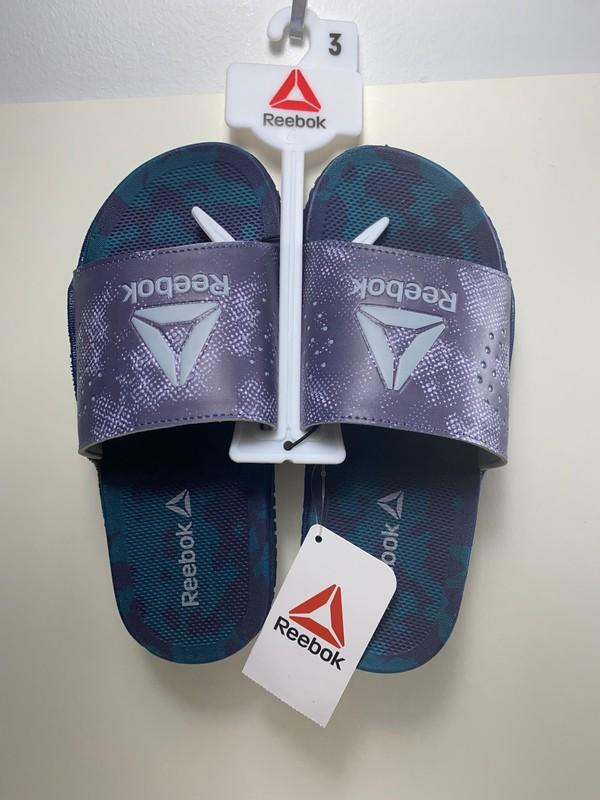 Reebok Boys Blue Lightweight Pervade EVA Comfort Footbed Slide Sandals Size 3