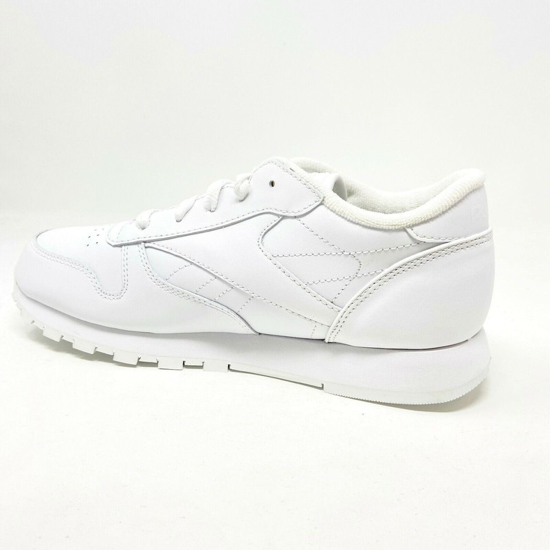 Reebok Classic Leather Triple White Grade School Kids Running Shoes J90139