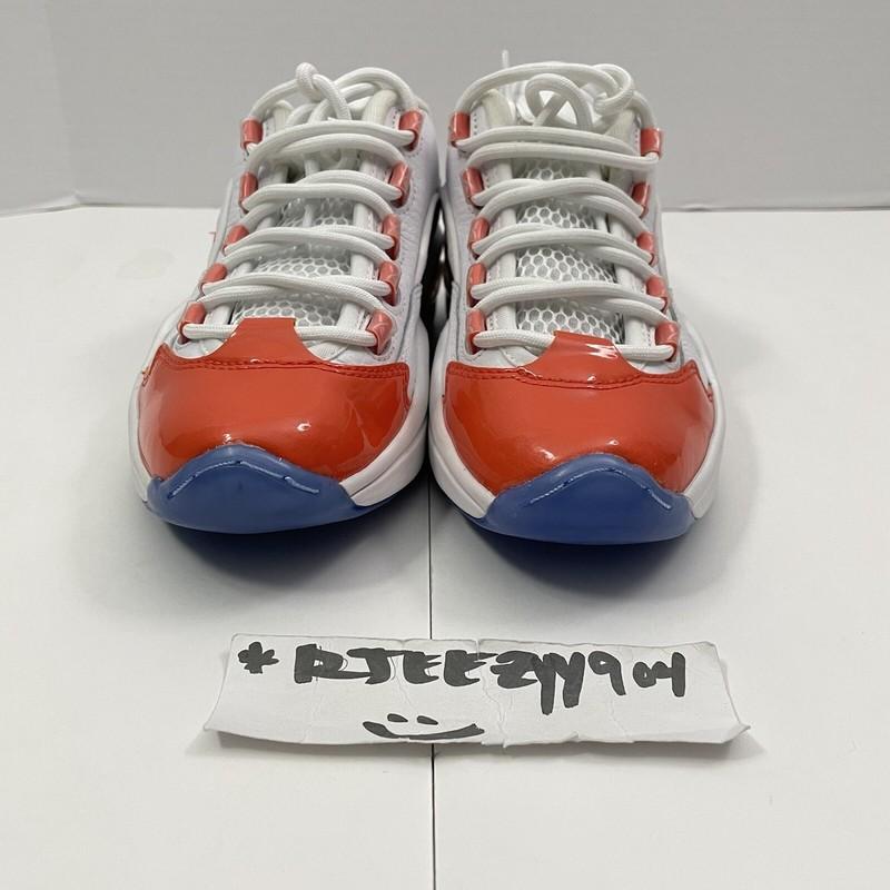 Reebok Question Jr. FY2344 White & Orange Sneakers Size 5 With Box