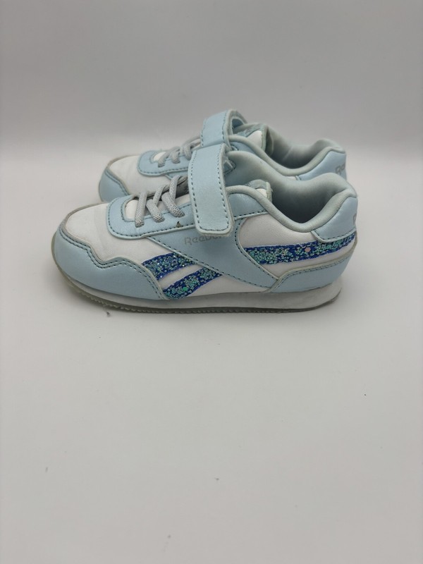 Reebok Royal Cl Jog Toddler White And Blue Sneaker Size 7