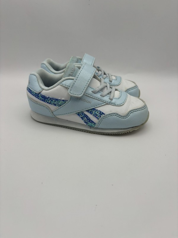 Reebok Royal Cl Jog Toddler White And Blue Sneaker Size 7