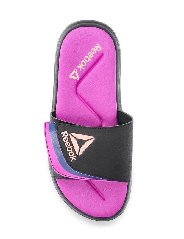 REEBOK Women’s Size 11 Delta Flow Slide Sandals Memory Foam Adjustable • Purple