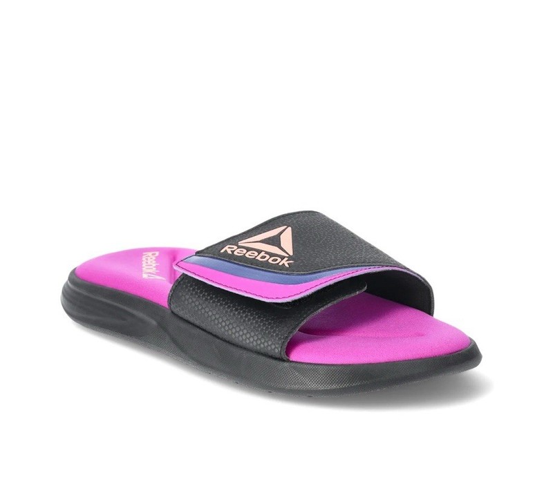 REEBOK Women’s Size 11 Delta Flow Slide Sandals Memory Foam Adjustable • Purple