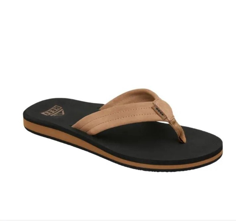Reef Men's The Groundswell Flip Flop Sandal - Black/Tan NWT