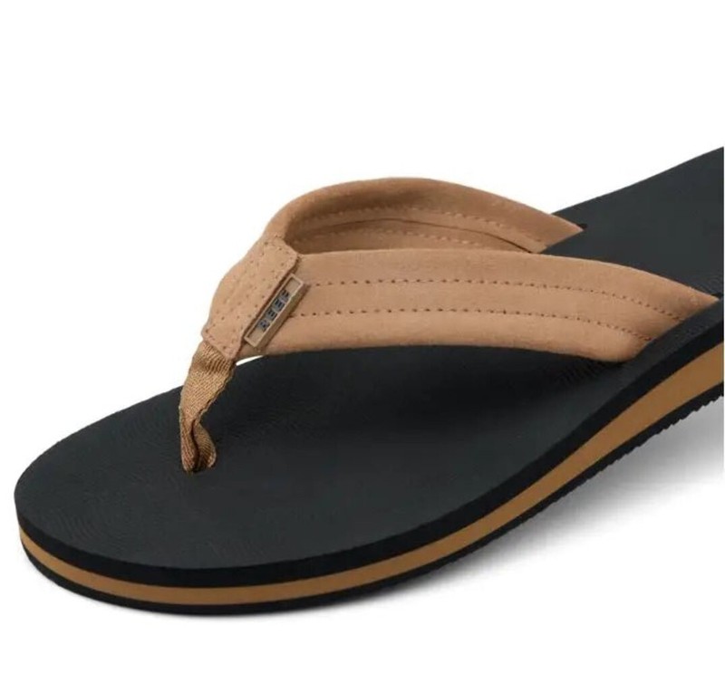 Reef Men's The Groundswell Flip Flop Sandal - Black/Tan NWT