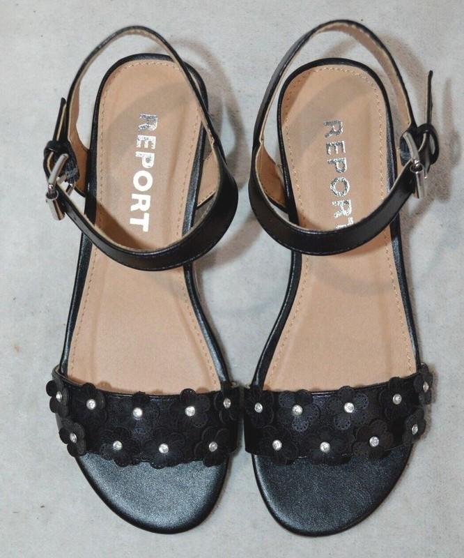 Report Girl's Mandee Floral Embellished Black Wedge Sandals - Sizes 13/1/2 NWB