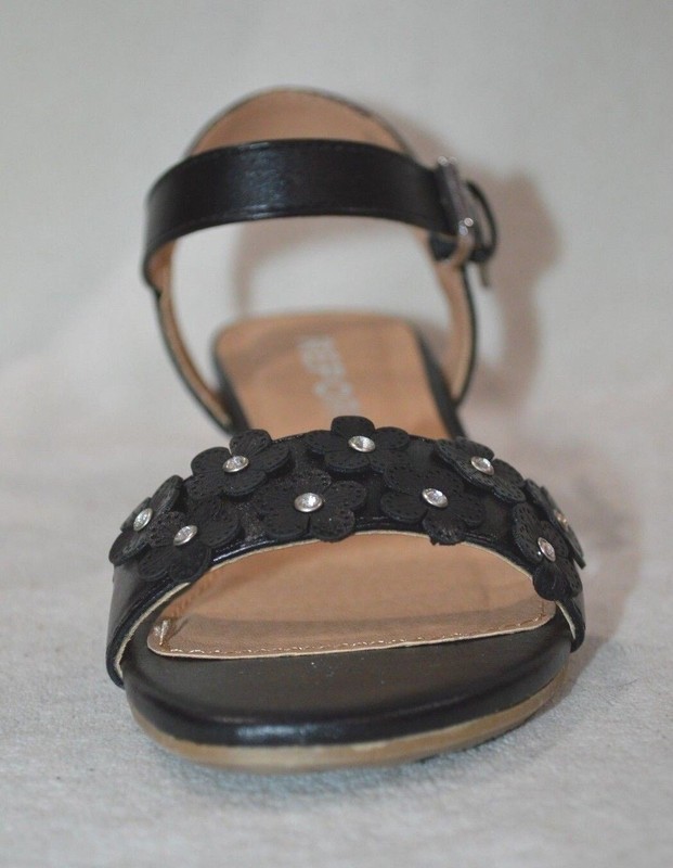 Report Girl's Mandee Floral Embellished Black Wedge Sandals - Sizes 13/1/2 NWB