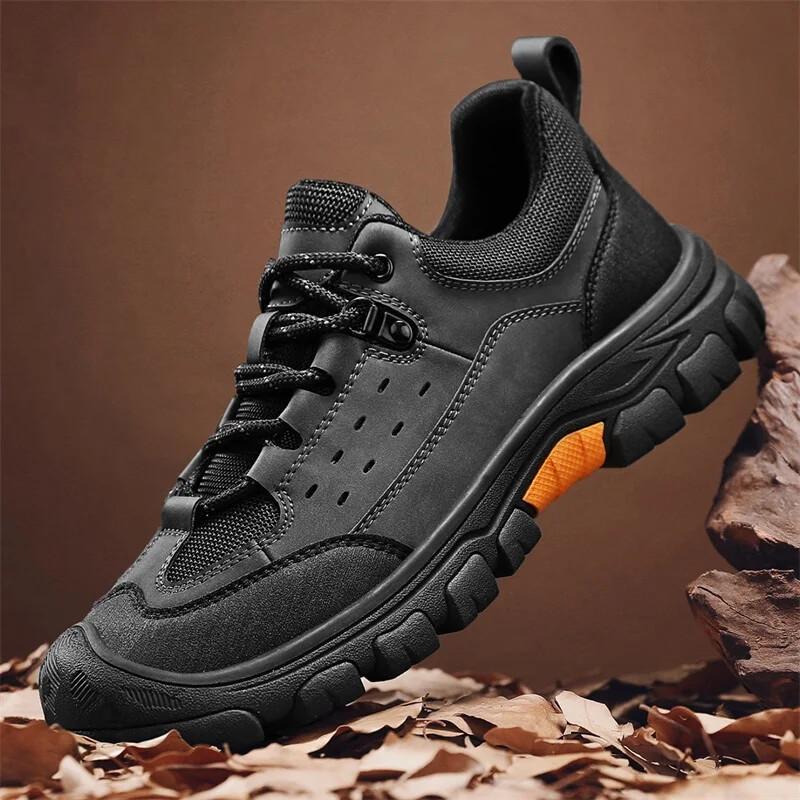 Retro Leather Casual Men's Shoes Outdoor Hiking Non-Slip Climbing Comfy Trainers