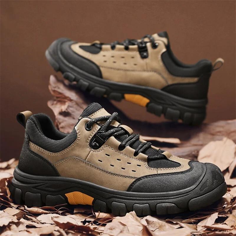 Retro Leather Casual Men's Shoes Outdoor Hiking Non-Slip Climbing Comfy Trainers