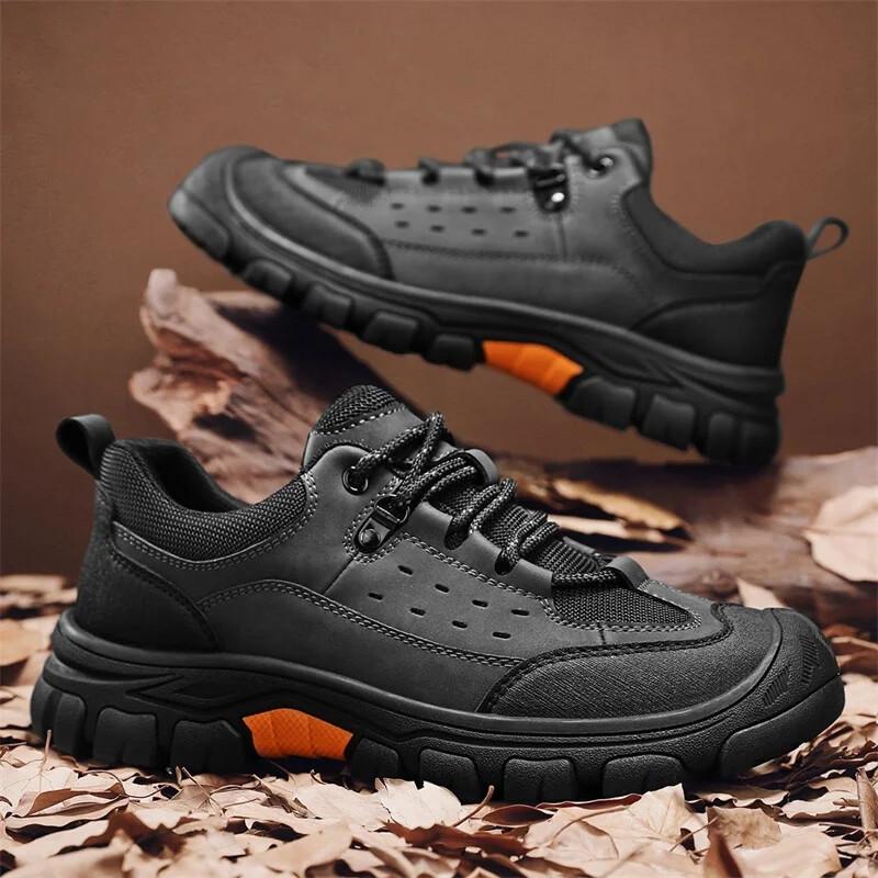Retro Leather Casual Men's Shoes Outdoor Hiking Non-Slip Climbing Comfy Trainers