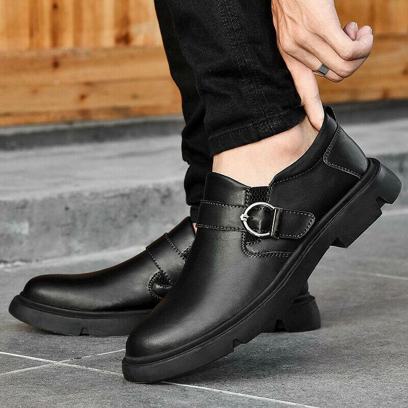Retro Mens Leather Round Toe Shoes Leisure Business Casual Work Formal Oxfords