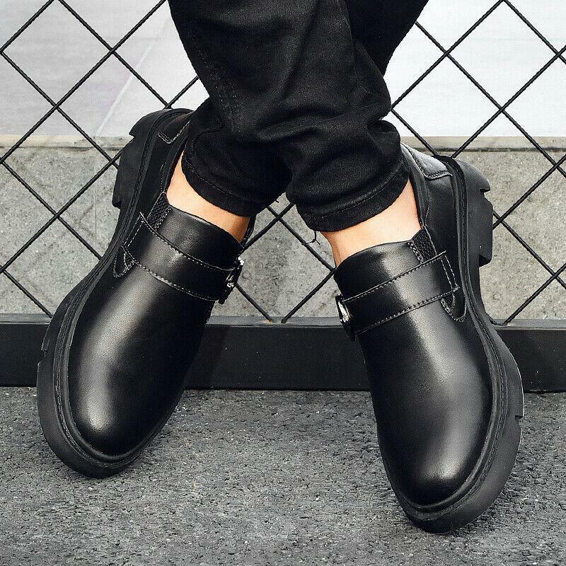 Retro Mens Leather Round Toe Shoes Leisure Business Casual Work Formal Oxfords