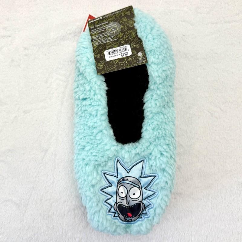Rick & Morty Fuzzy Slippers Size Men 6-12 Rick Sanchez New W/Holiday Tag