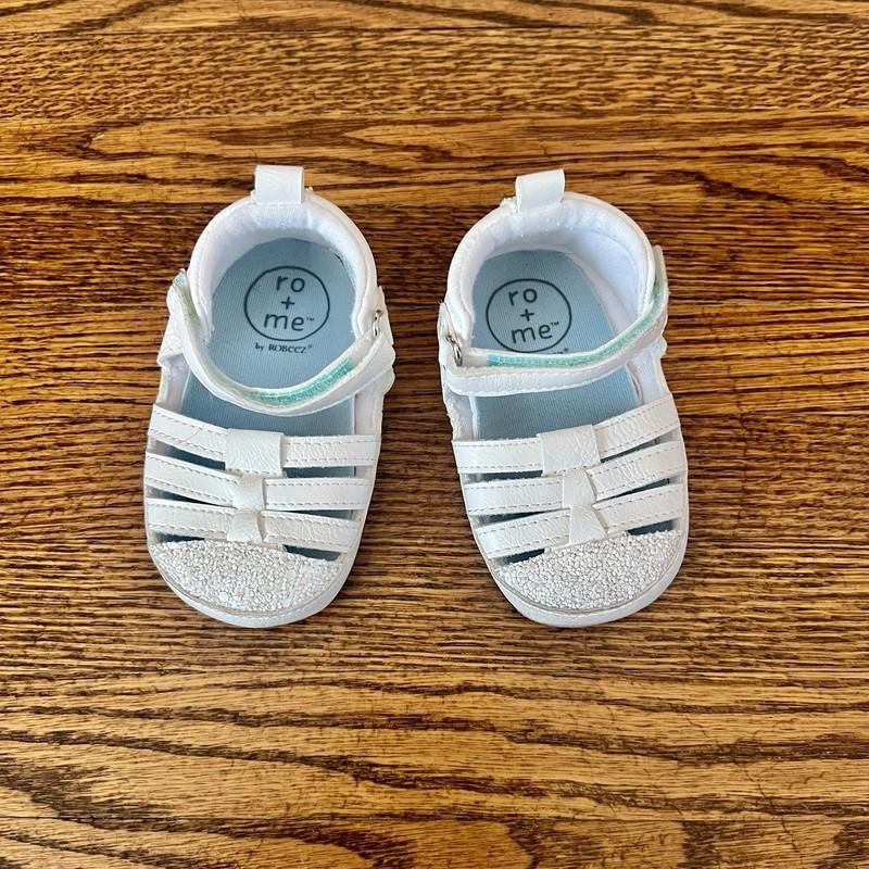 Ro + Me By Robeez Infant Sandal White 6-12 Months Gently Used