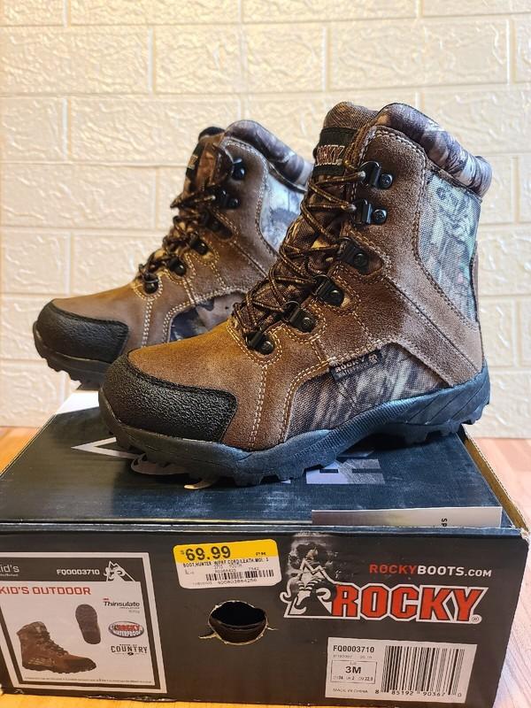 Rocky Kids' Size 3M Hunting Waterproof 800G Insulated Camo/Brown Boots