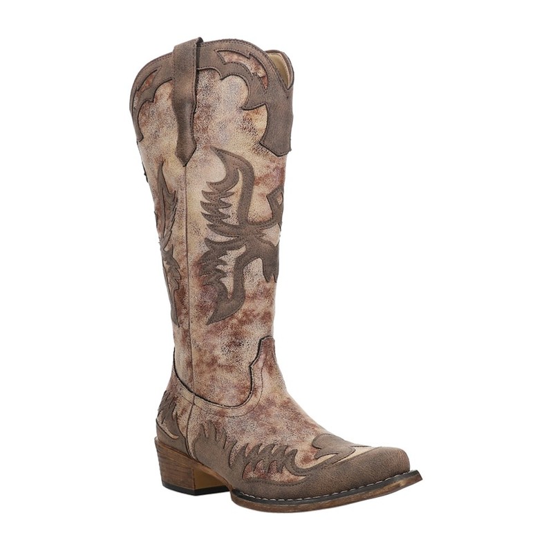Roper Maria Snip Toe Cowboy Womens Brown Casual Boots 09-021-1566-3398