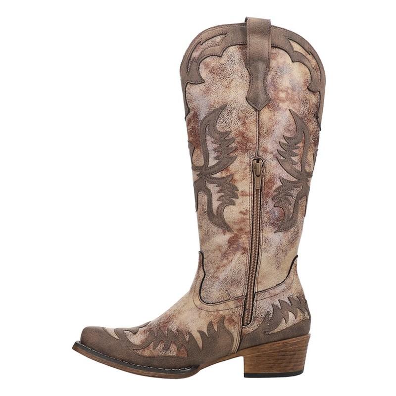 Roper Maria Snip Toe Cowboy Womens Brown Casual Boots 09-021-1566-3398