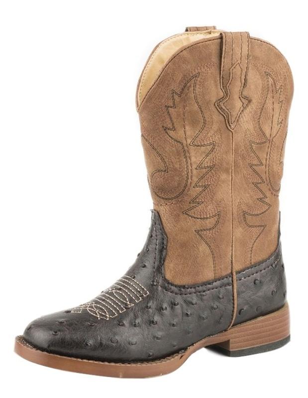 Roper Western Boots Boys Cowboy 12 Child Brown 09-018-1900-1521 BR