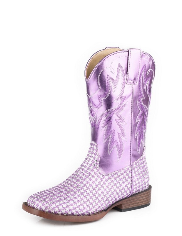 Roper Western Boots Girls Glitter 12 Child Purple 09-018-1901-3496 PU