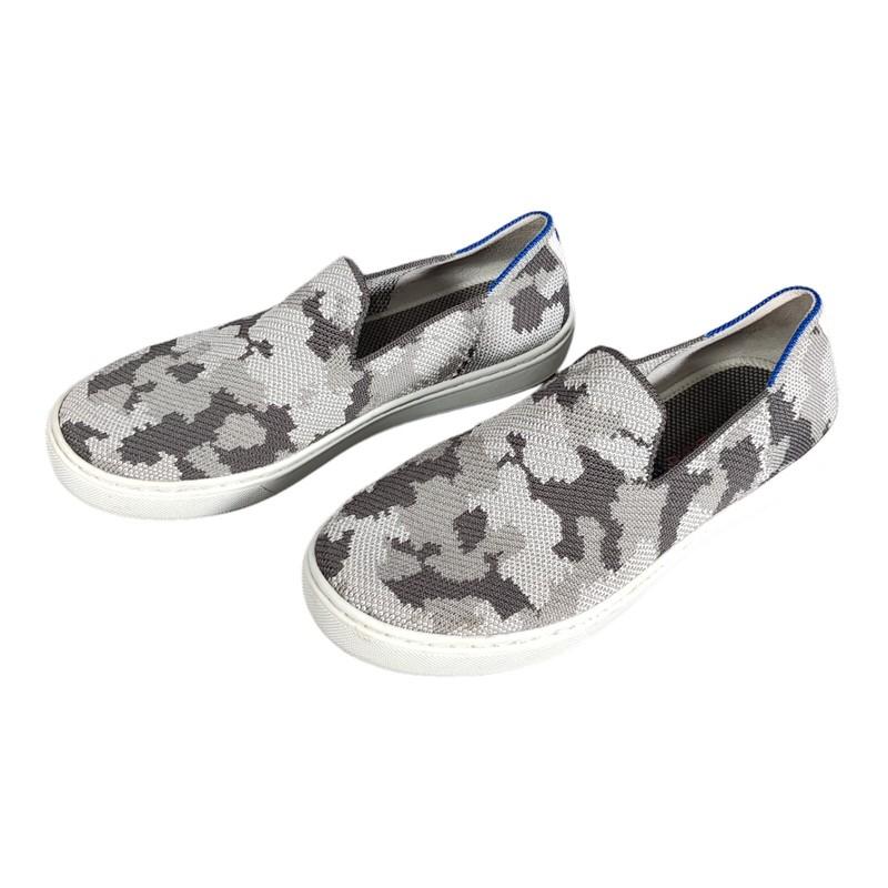 Rothy's Loafers 4 Girls Gray Knit Slip-On Flat Round Toe Comfort Casual Camo