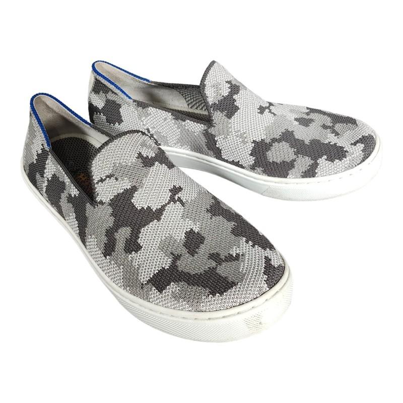 Rothy's Loafers 4 Girls Gray Knit Slip-On Flat Round Toe Comfort Casual Camo
