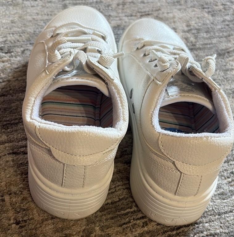 Roxy Girls Platform White Sneakers - Size 1 - No Tie - With Box