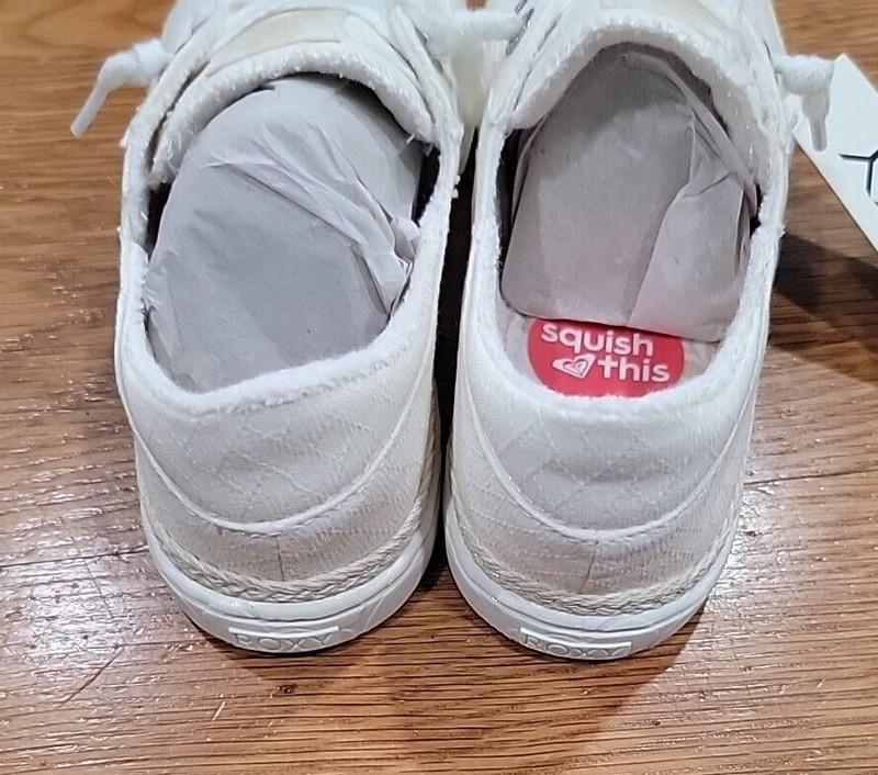 Roxy Shoes Womens Talon Casual Comfort Low Sneakers White Fabric SZ 6 Or 7